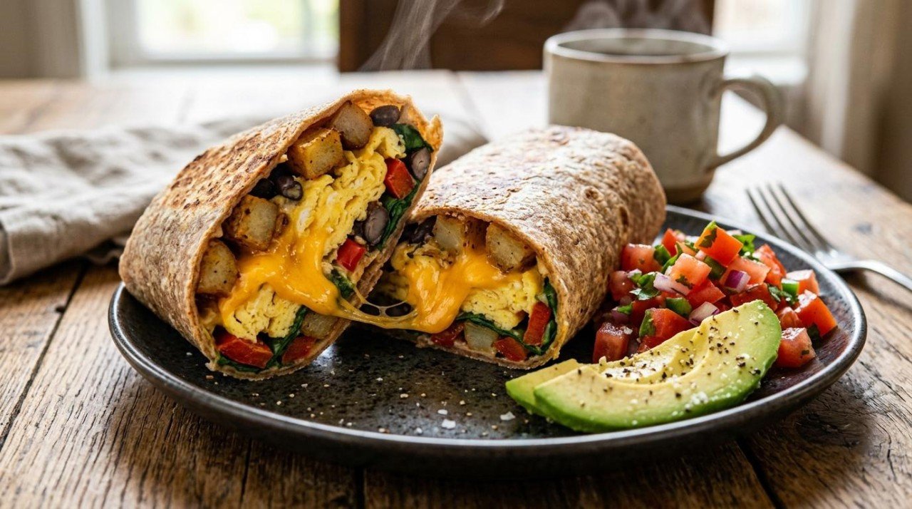 Healthier Breakfast Burrito: Same Handheld Comfort, 34 More Points (38 to 72)