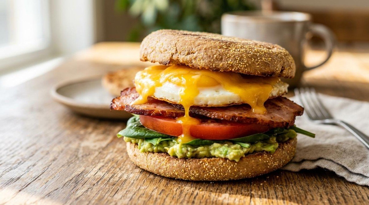 Healthier Breakfast Sandwich: The Egg McMuffin Scores 39, Ours Scores 74
