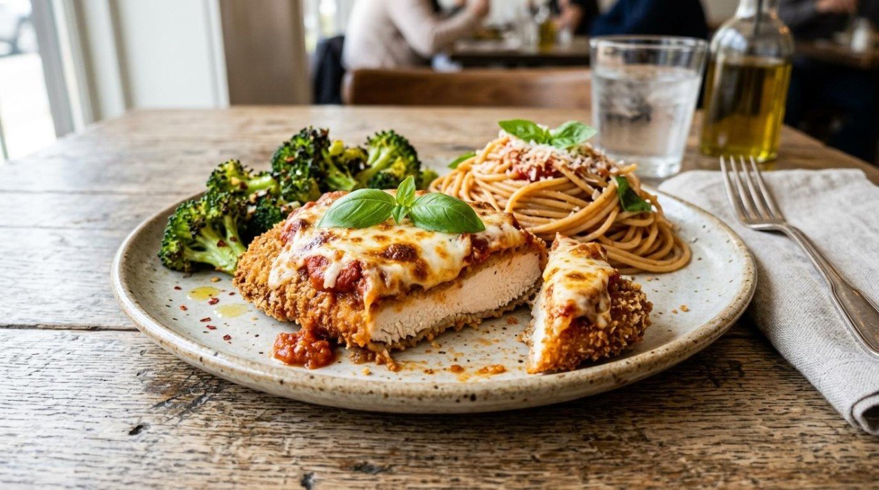 Healthier Chicken Parmesan: Same Crunch and Melt, 33 More Points (49 to 82)