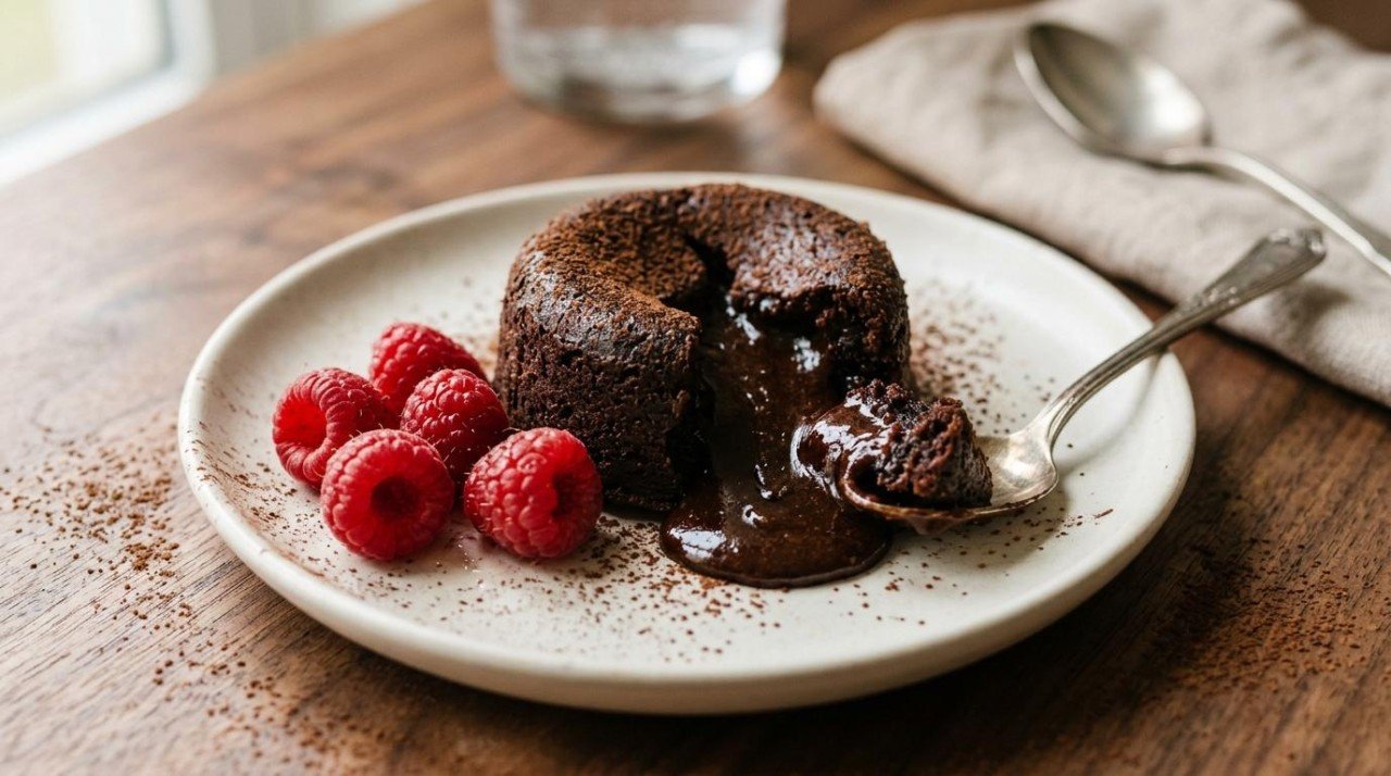 Healthier Chocolate Lava Cake: Still Molten, 18 Points Better (25 to 43)