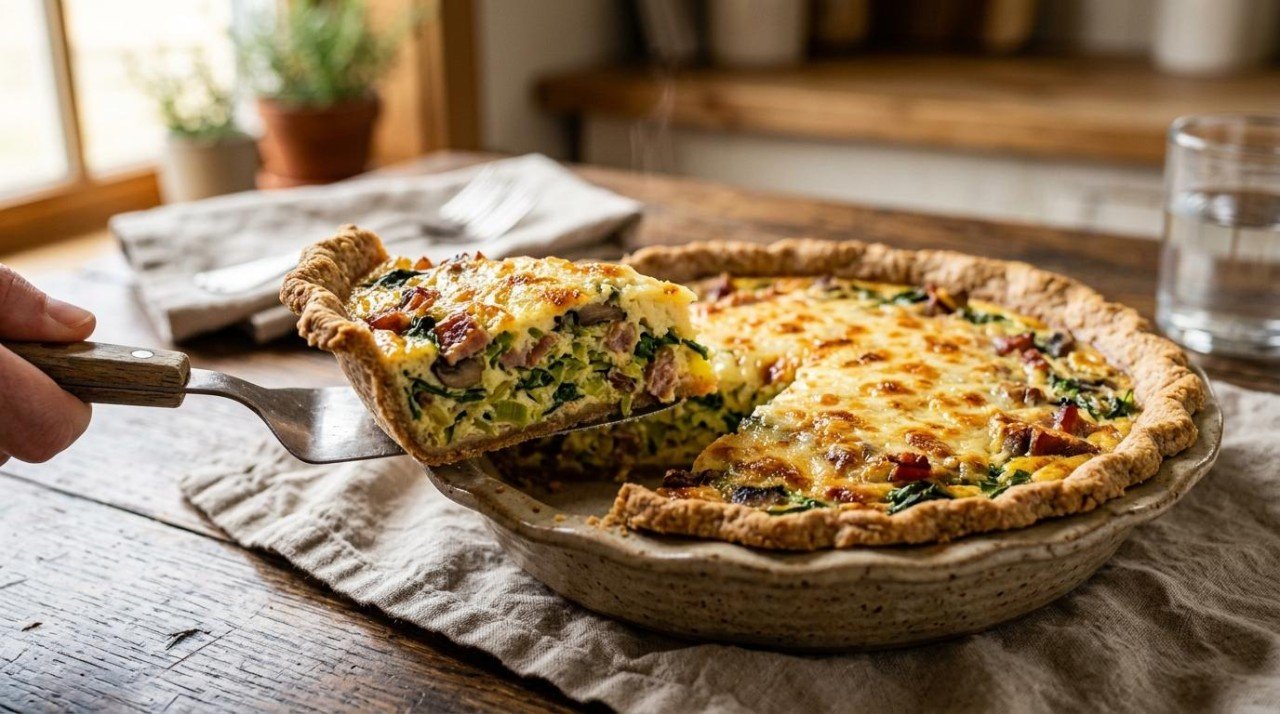Healthier Quiche Lorraine: 27 to 53, and the Crust Stays