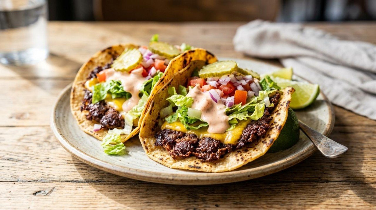 Healthier Smash Burger Tacos: Same Crispy Edges, 22 More Points (34 to 56)