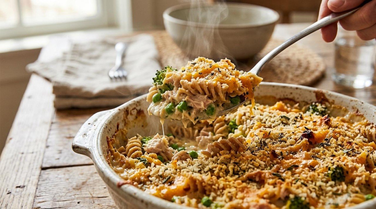 Healthier Tuna Noodle Casserole: Same Creamy Comfort, 26 More Points (60 to 86)