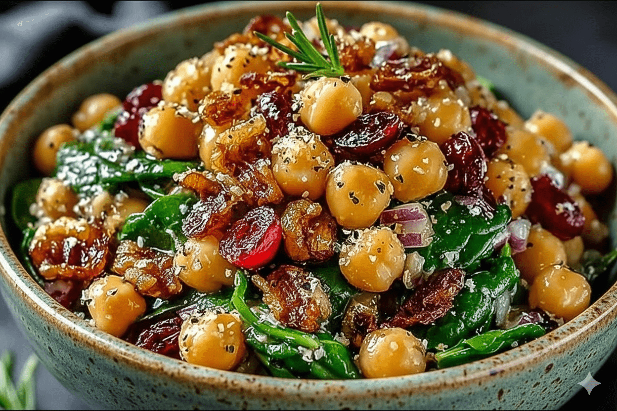 Orange Chickpea Salad with Cranberries and Walnuts