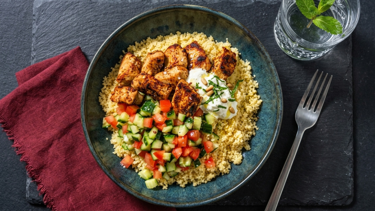 Quick couscous bowl with chicken