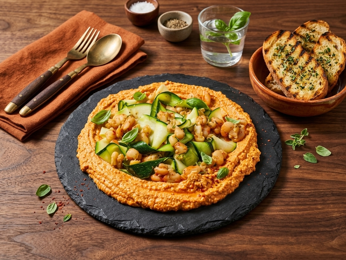 Calabrian pesto and tofu cream with white beans