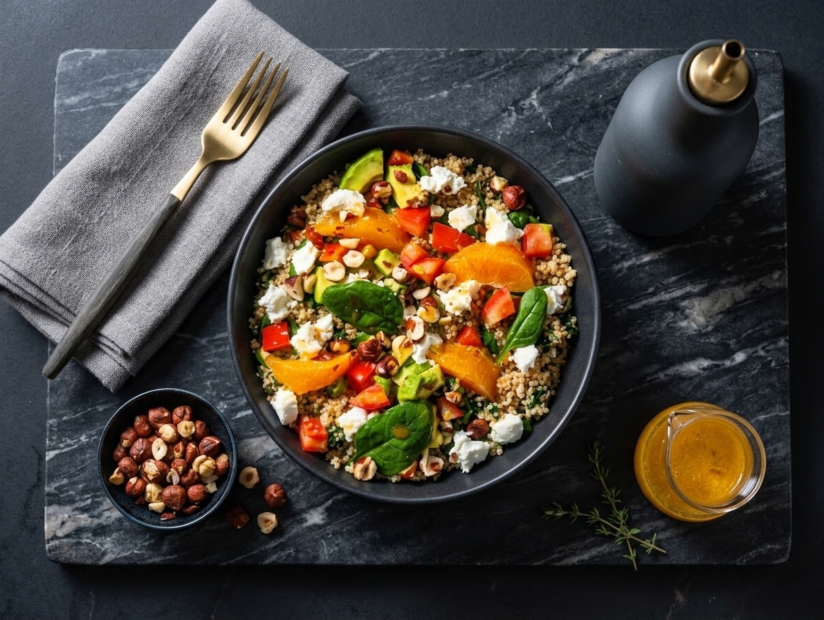 Quinoa Salad with Goat Cheese and Avocado