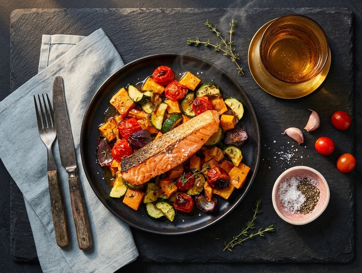 Baked Salmon with Honey Vinaigrette