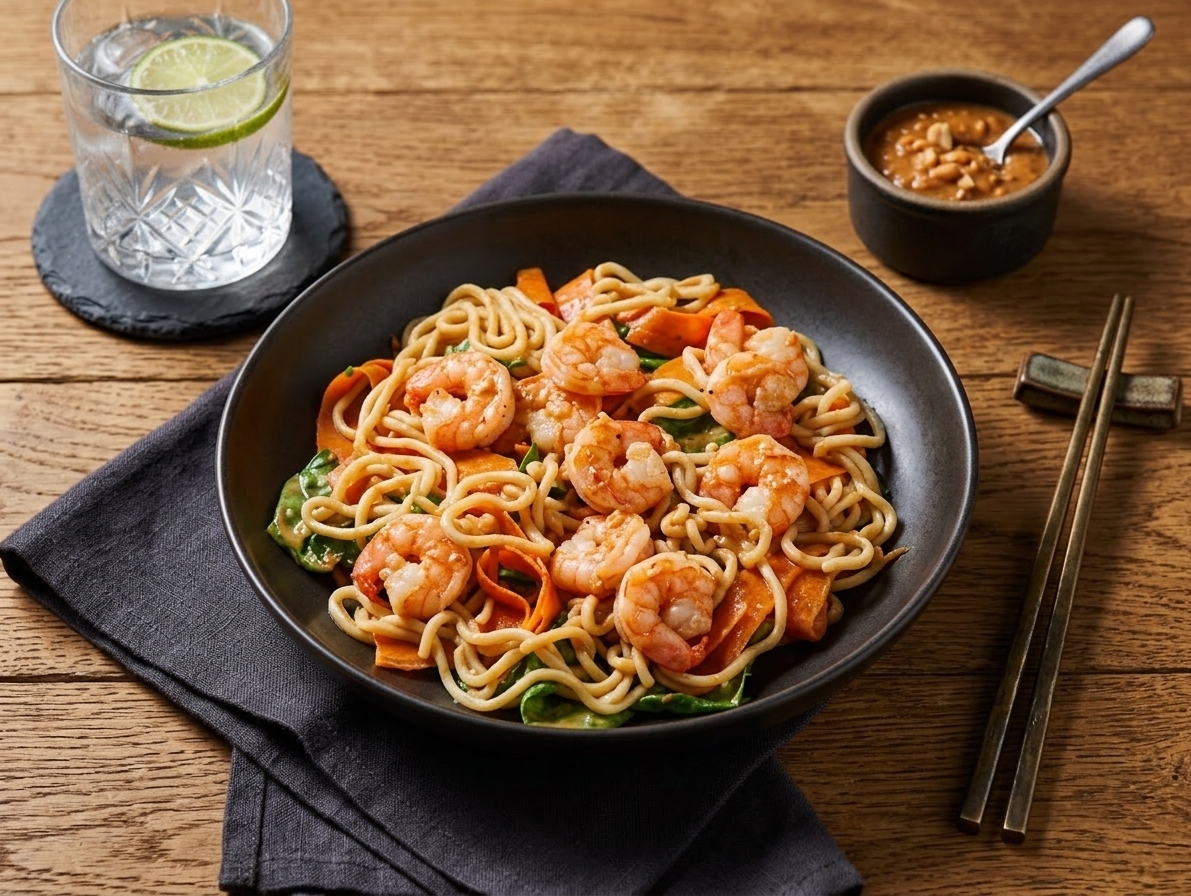Udon Noodle Bowl with Prawns