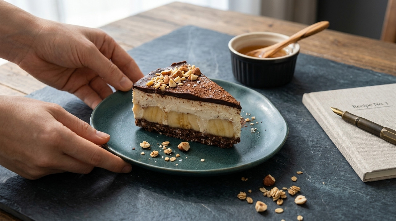 No-Bake Chocolate Banana Oat Cake