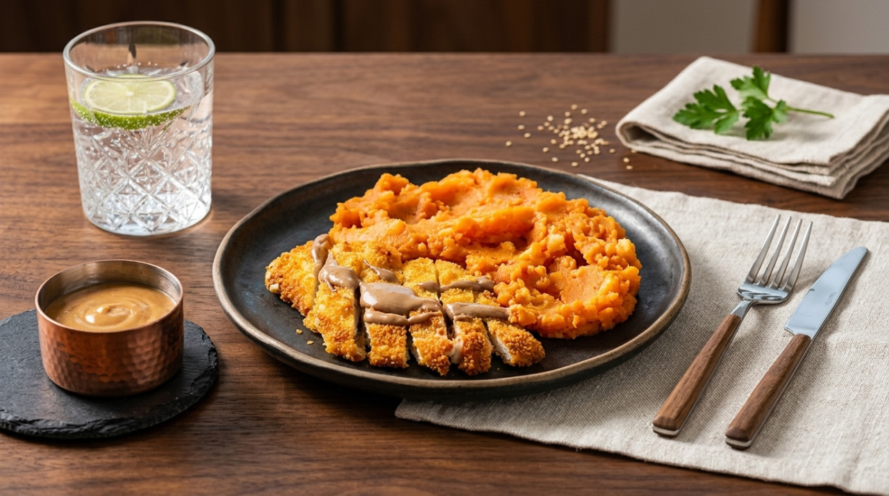 Crispy chicken breast with hoisin mayonnaise
