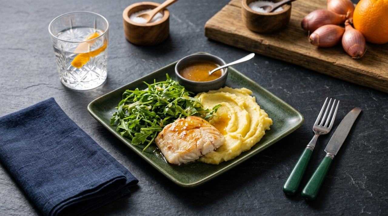 Hake with Homemade Orange and Honey Sauce