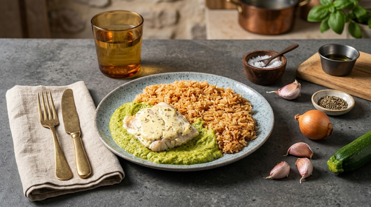 Hake with Homemade Zucchini Sauce