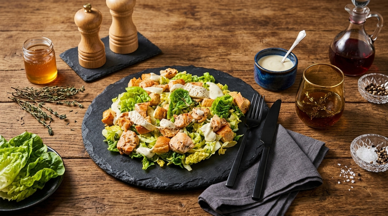 Thyme Chicken Salad with Croutons